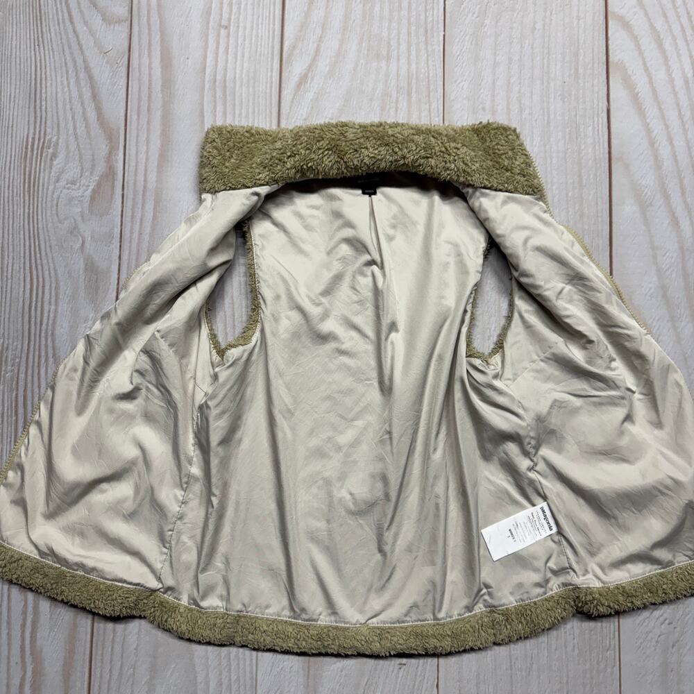 Patagonia Los Gatos Womens Size Small Sherpa Pile Fleece Fuzzy Vest Beige Hiking - Picture 5 of 7